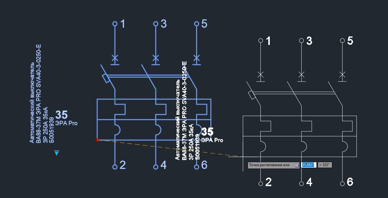 AutoCAD. Динамические блоки низковольтного оборудования ЭРА